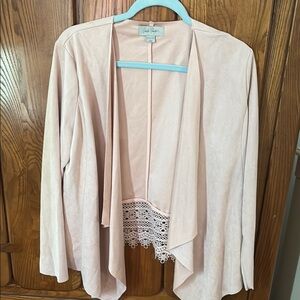 CAbi Pink Blazer Elegant Waterfall Design